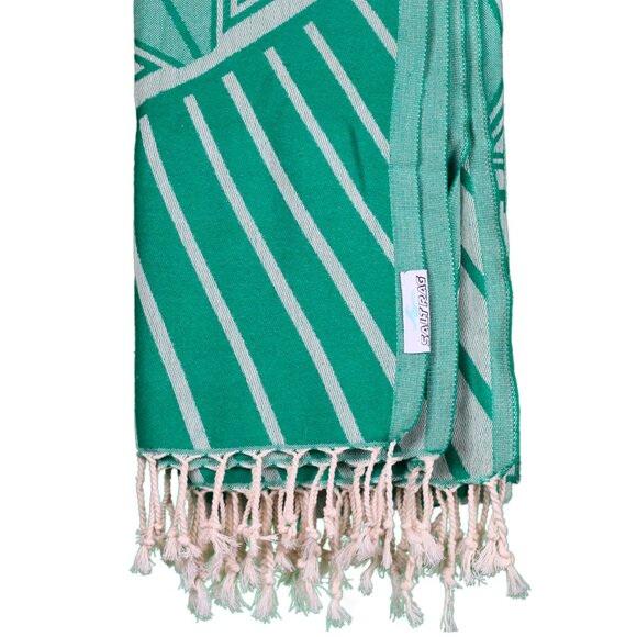 Salt Rag Beach Towel - "Green Island Rag" [Sand Free Turkish Beach Towel] - Picture 4 of 4